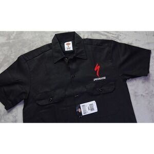 Specialized Mountain Biking Cycling Button Front Black Shirt Men's Size S NWT‎